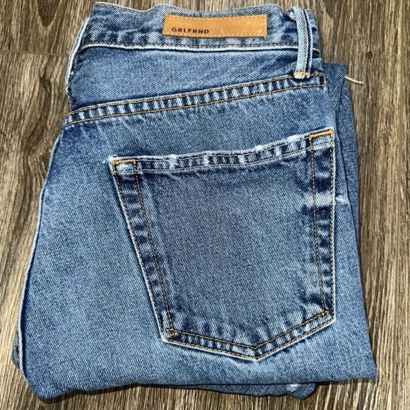 GRLFRND Karolina Mid Rise Distressed Skinny Jeans Women's Size 27 Blue - Picture 8 of 8
